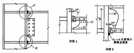 梁与柱连接节点计算_钢结构夹层新增钢梁与原结构铆焊连接_梁与柱刚性连接构造