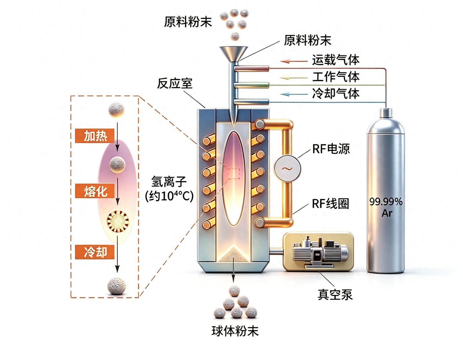 エアロゾル化と高周波プラズマ粉末化 3D プリンティングの球状合金粉末 科学的研究の選択と落とし穴の回避-大連富泓機械有限公司