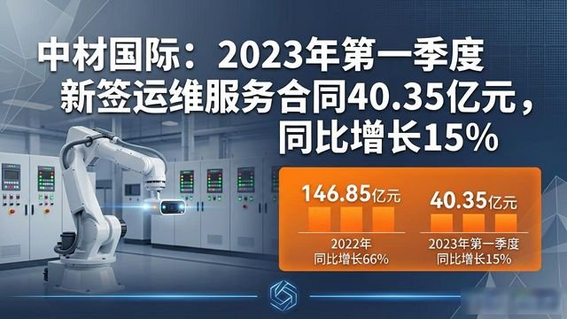 Sinoma International: 2023 年第 1 四半期に締結された新規運用保守サービス契約は 40 億 3,500 万元で、前年同期比 15% 増加しました。-大連富泓機械有限公司