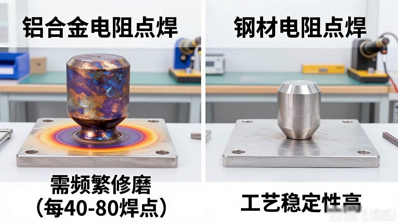 铝合金电阻点焊与钢材区别_铝合金电阻点焊工艺特点_不同金属之间（如钢和铝）可以铆焊吗