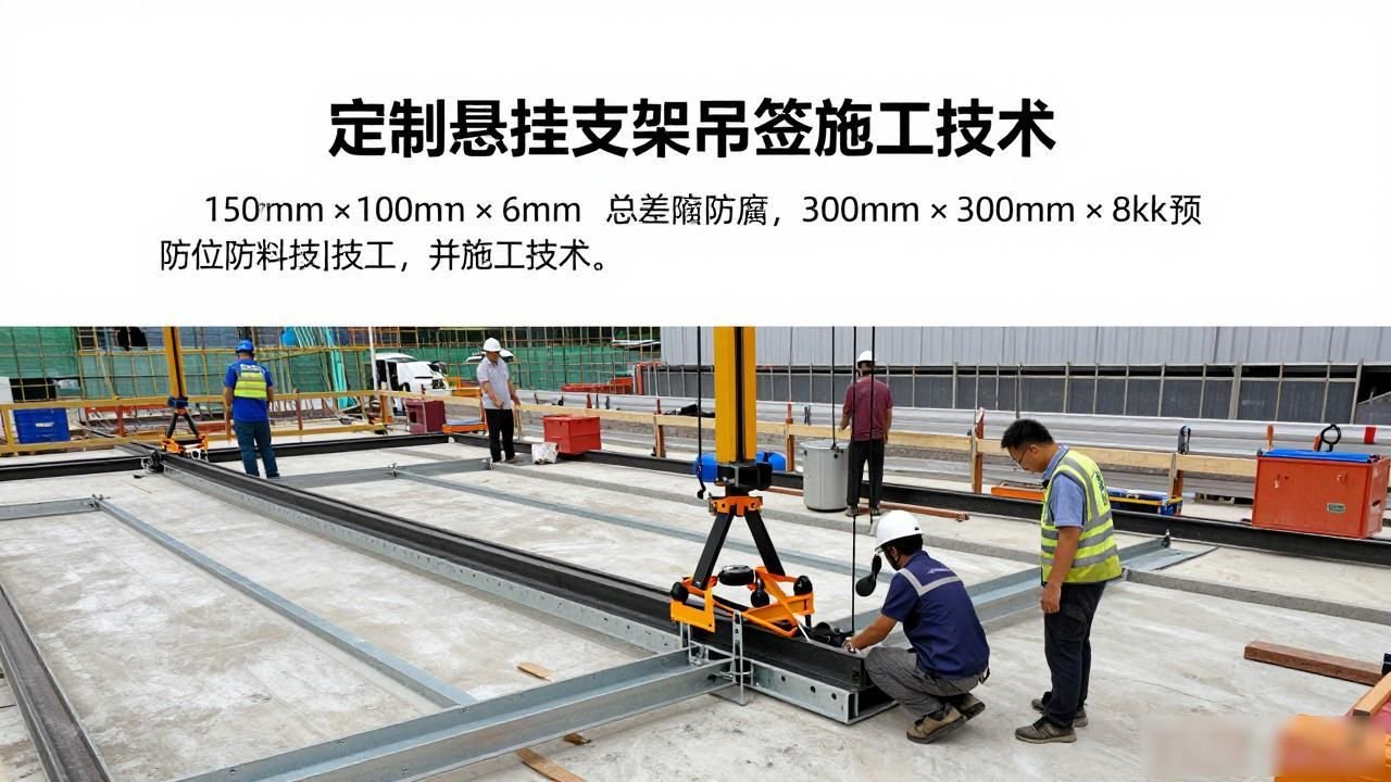 定制悬挂支架吊篮_预埋钢板悬挂机构设计_管道支架预埋件铆焊服务