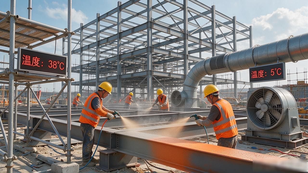 钢结构防火涂料施工规范_钢结构防火涂料施工步骤_建筑钢结构铆焊防火涂料施工前处理