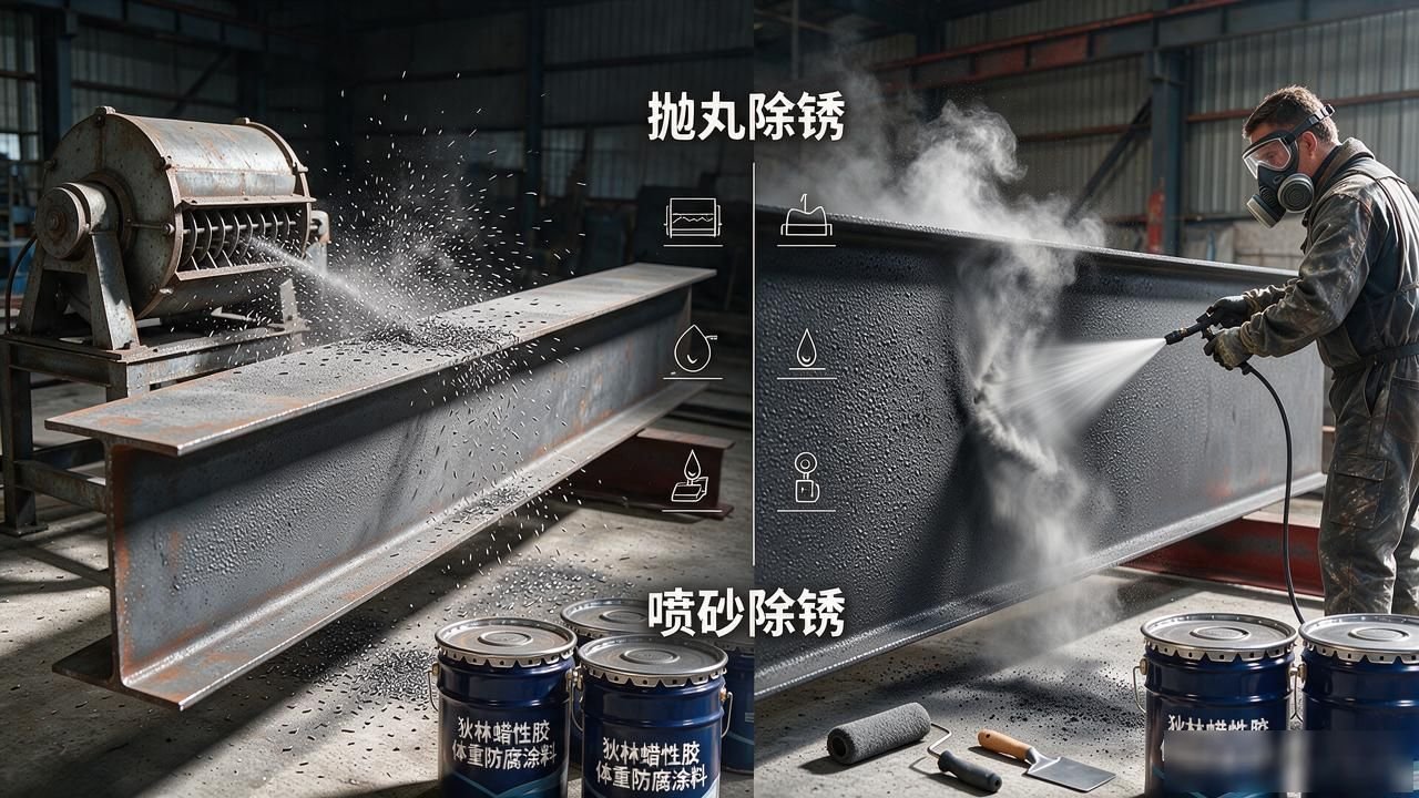 钢结构抛丸除锈_钢结构铆焊件的抛丸除锈与涂装_钢结构喷砂除锈