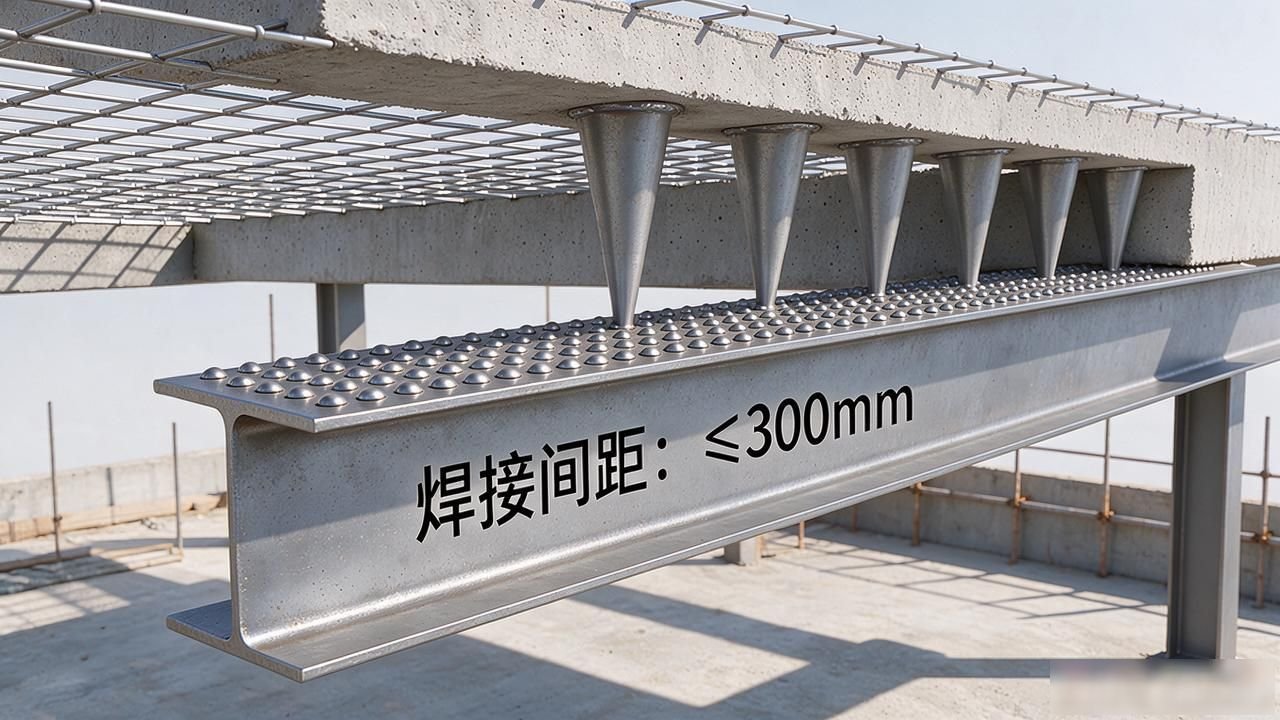 叠合钢网现浇板板缝钢筋构造整体结合_钢梁与混凝土连接抗剪栓钉的焊接_叠合钢网现浇梁钢筋锚固抗剪构造